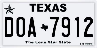 TX license plate DOA7912