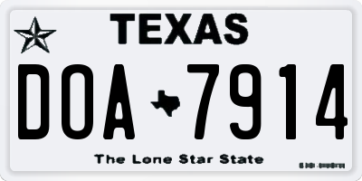 TX license plate DOA7914