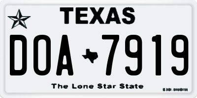 TX license plate DOA7919