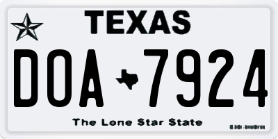 TX license plate DOA7924