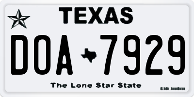 TX license plate DOA7929