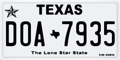TX license plate DOA7935