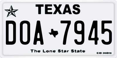 TX license plate DOA7945