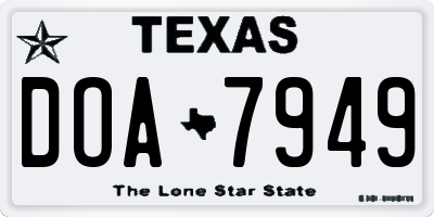 TX license plate DOA7949