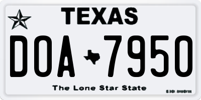 TX license plate DOA7950