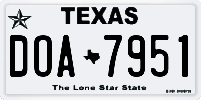 TX license plate DOA7951