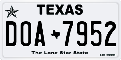 TX license plate DOA7952
