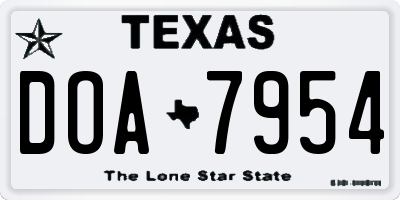 TX license plate DOA7954