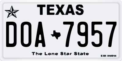 TX license plate DOA7957