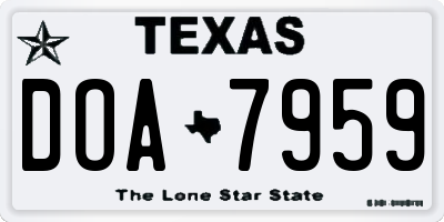 TX license plate DOA7959