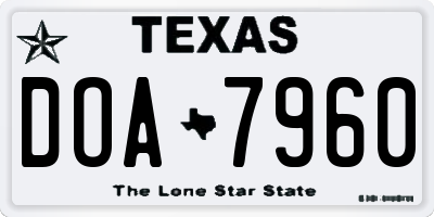 TX license plate DOA7960