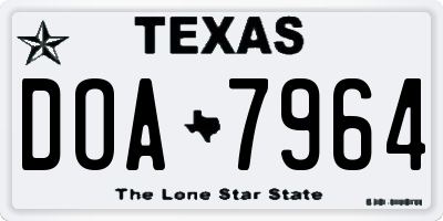 TX license plate DOA7964