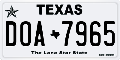 TX license plate DOA7965