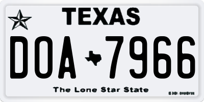 TX license plate DOA7966