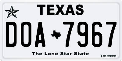 TX license plate DOA7967