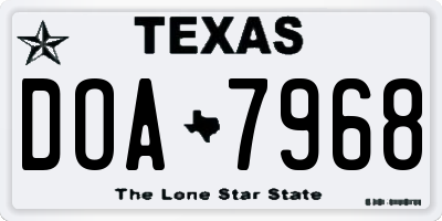 TX license plate DOA7968