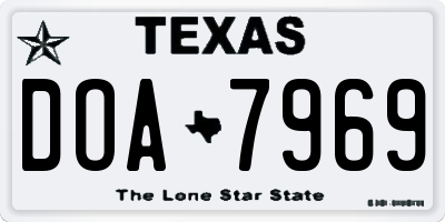 TX license plate DOA7969