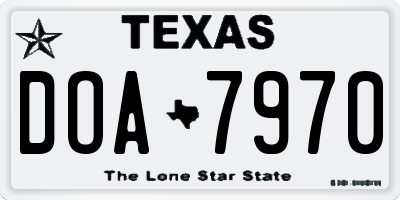 TX license plate DOA7970