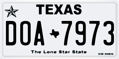 TX license plate DOA7973