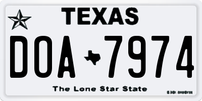 TX license plate DOA7974