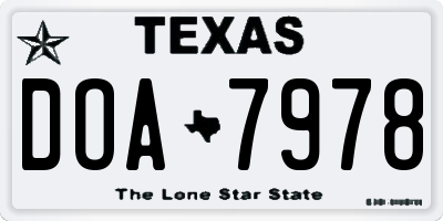 TX license plate DOA7978