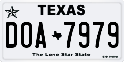 TX license plate DOA7979