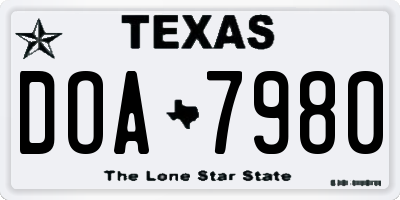 TX license plate DOA7980