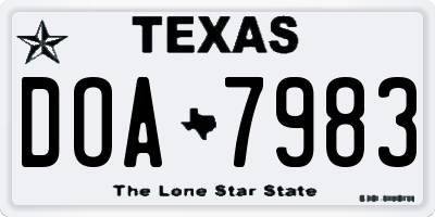 TX license plate DOA7983