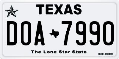 TX license plate DOA7990