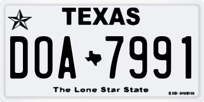 TX license plate DOA7991