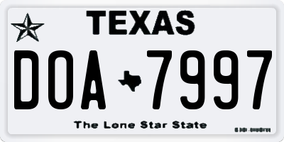 TX license plate DOA7997