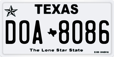 TX license plate DOA8086