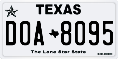 TX license plate DOA8095