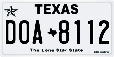 TX license plate DOA8112