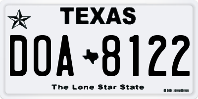 TX license plate DOA8122