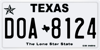 TX license plate DOA8124