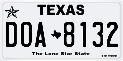TX license plate DOA8132