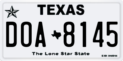 TX license plate DOA8145