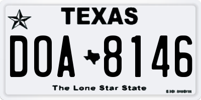 TX license plate DOA8146