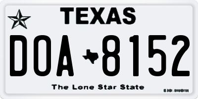 TX license plate DOA8152