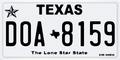 TX license plate DOA8159