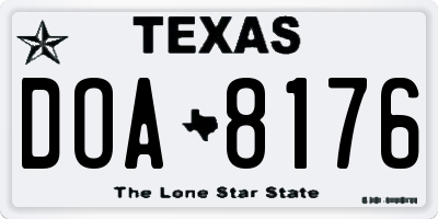 TX license plate DOA8176