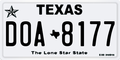 TX license plate DOA8177