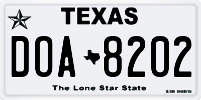 TX license plate DOA8202