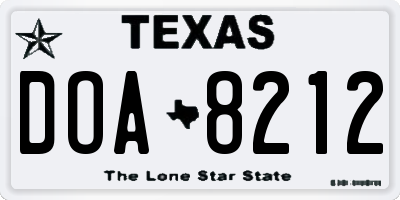 TX license plate DOA8212