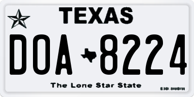 TX license plate DOA8224