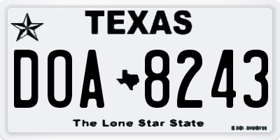 TX license plate DOA8243