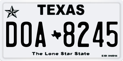 TX license plate DOA8245