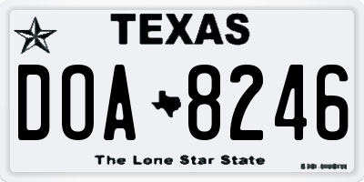TX license plate DOA8246