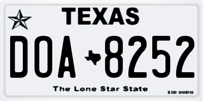TX license plate DOA8252